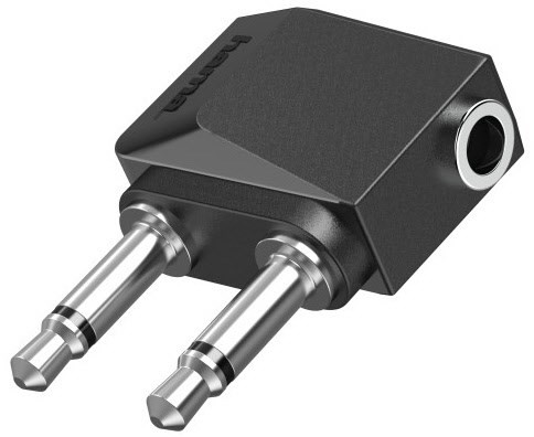 Audio-Adapter 2x 3,5-mm-Stecker>3,5-mm-Kupplung schwarz