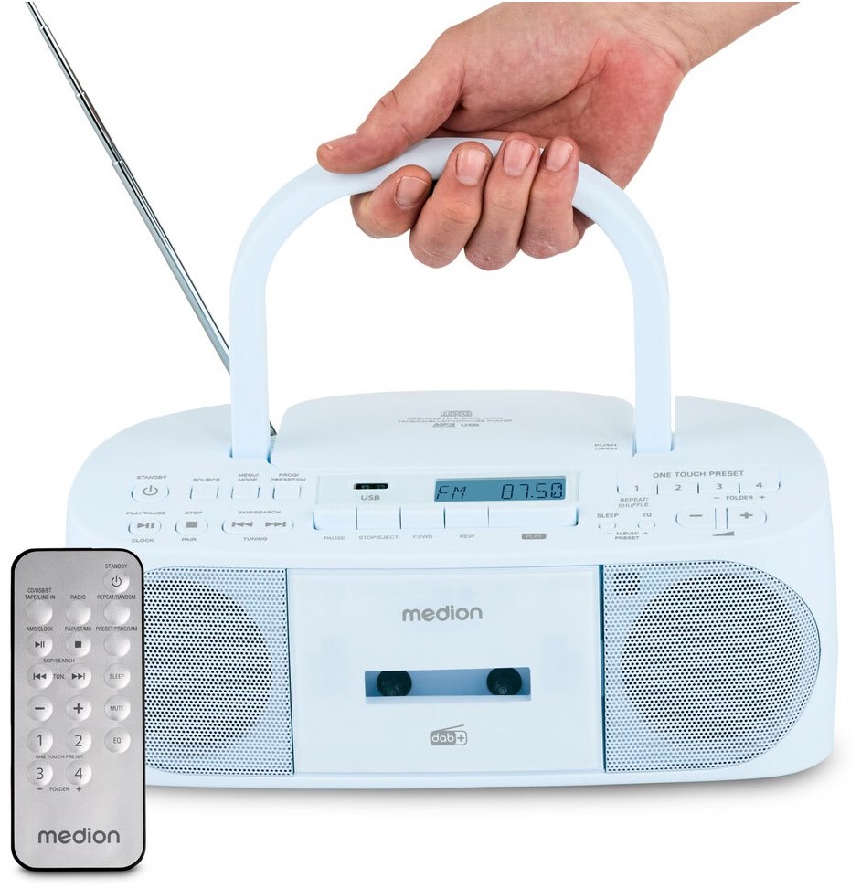 Life DRX-1 Plus (MD400003) Radio-Rekorder mit CD + Kassette blau