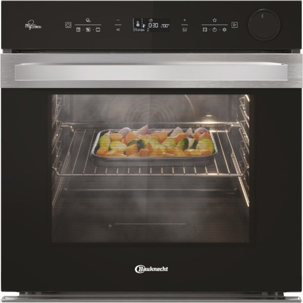 BIK5S DP8F2 ES Backofen mit Dampfunterstützung schwarz, 73 l, Pizza-Stufe, schnelles Vorheizen, Hefeteig-Gärstufe, pyrolytische Selbstreinigung