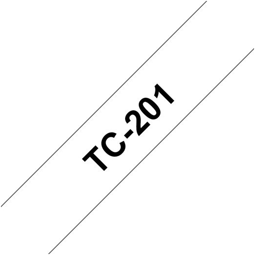 TC 201 Schriftband lamin. (12mm) schwarz/weiss