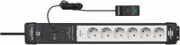Comfort Switch Plus St.lst. 6-fach Premium-Line mit Fußschalter schwarz/lichtgrau