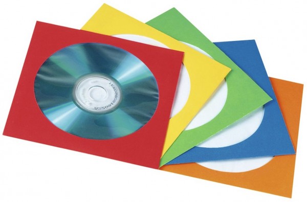 CD/DVD-Papierhüllen (100 Stk.) farblich sortiert