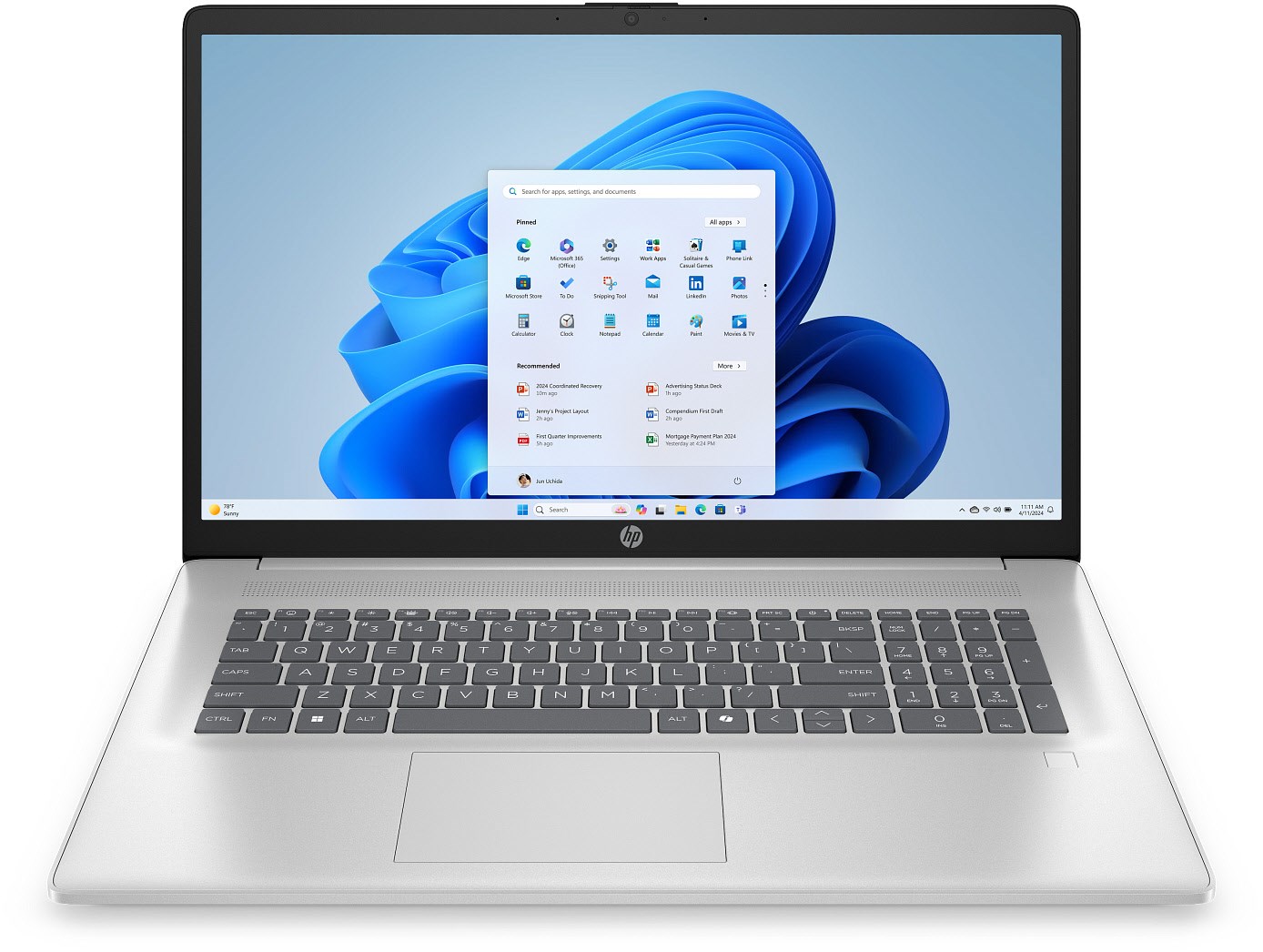 17-cp2561ng (C94HREA) 43,9 cm (17,3") Notebook natursilber, 8 GB RAM, 512 GB SSD, AMD Ryzen 5, Windows 11, Full HD (1920x1080)
