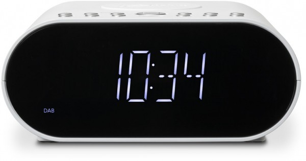 OrtusCharge DAB+ Uhrenradio mit QI-Ladestation weiß
