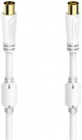 Antennen-Kabel 100 dB (5m) Koax-Stecker>Koax-Kupplung weiss