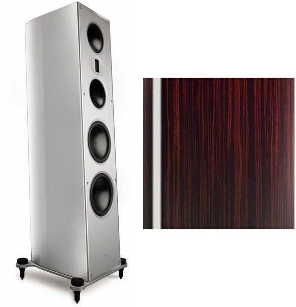 Solitaire S 430 /Stück Stand-Lautsprecher hochglanz makassar/elox schwarz