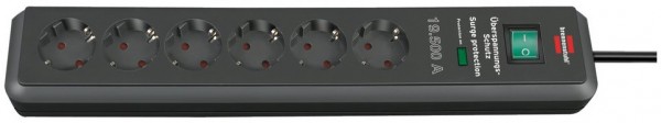 Secure-Tec Steckdosenleiste 6-fach (2m) mit Schalter antharzit