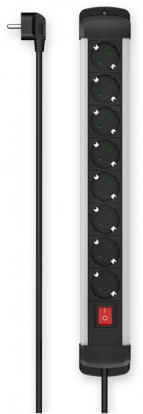 Steckdosenleiste 8-fach (1,5m) aluminium