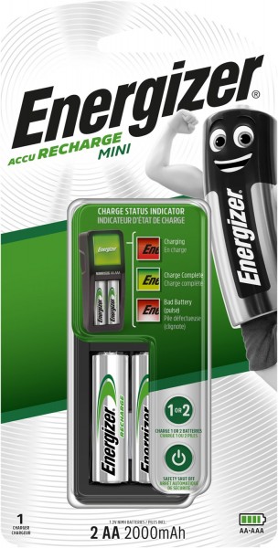 Mini Charger Akku-Ladegerät inkl. 2x AA 2000 mAh