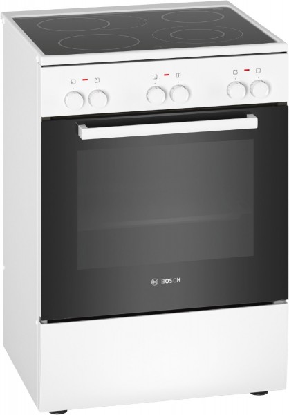 HKA090220 Elektroherd mit Glaskeramikfeld polar weiß, 66 l, Pizza-Stufe, schnelles Vorheizen, 60 cm breit, A, 4 Kochzonen