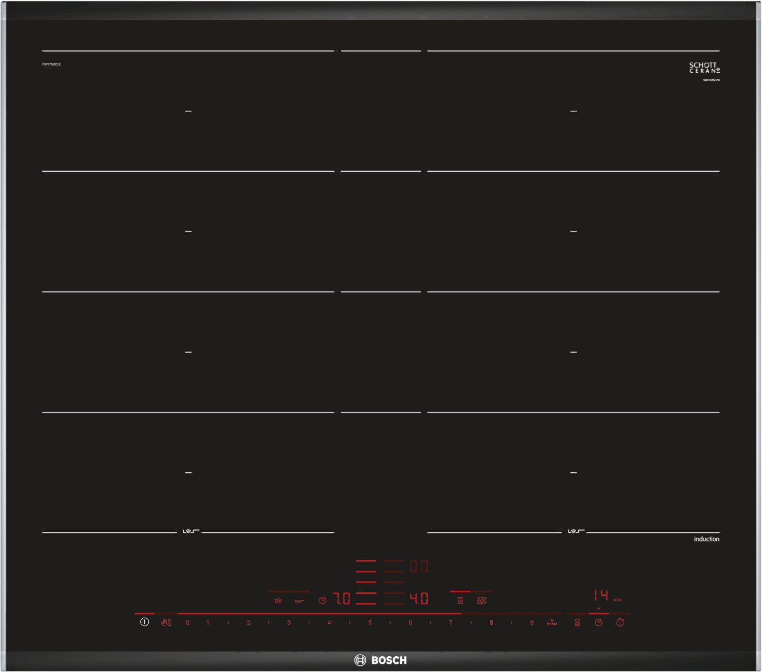 Image of PXY675DC1E Induktionskochfeld edelstahl/Facette