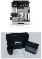 ES501EU inkl. LUXE Café Set Siebträgermaschine schwarz/edelstahl, Milchbehälter, 2 l