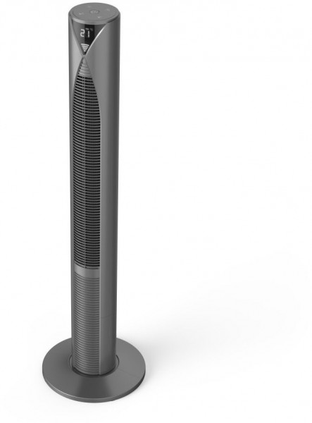 Smarter Standventilator mit Temperaturmessung schwarz