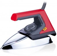 Dry 7246 Trockenbügeleisen rot/schwarz, 1000 W, Chrom-Bügelsohle
