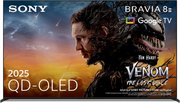 BRAVIA 8M2 K-65XR8M25B 164 cm (65") OLED-TV schwarz, 4K Ultra HD, Smart-TV, HDR-Wiedergabe, 120 Hz, Sprachsteuerung
