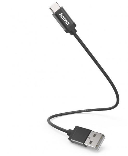 Ladekabel USB-A>USB-C (0,2m) schwarz