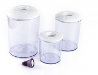VCK 525 Klare Behälter rund Set 0,75, 1,5 l und 3 l Zubehör klar