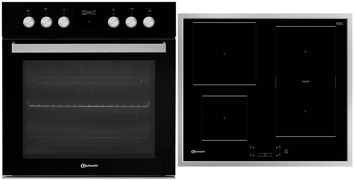 Bauknecht Backofen Heko Black 700 H Bauknecht HEKO FH8 PO Herdset mit Induktionskochfeld bestehend aus HIS5