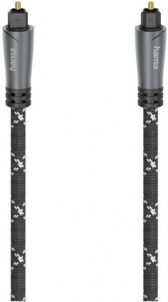 Audio-Lichtleiter-Kabel (1,5m) Metall schwarz