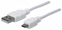 USB 2.0 Anschlußkabel (1,8m) USB A St. > USB Micro-B St. weiß