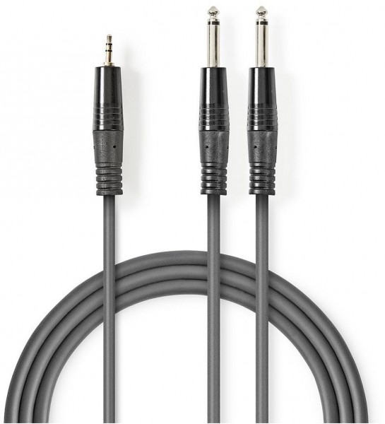 COTH23200GY50 Stereo-Kabel (5m) 2x 6,35-mm-Stecker>3,5-mm-Stecker grau