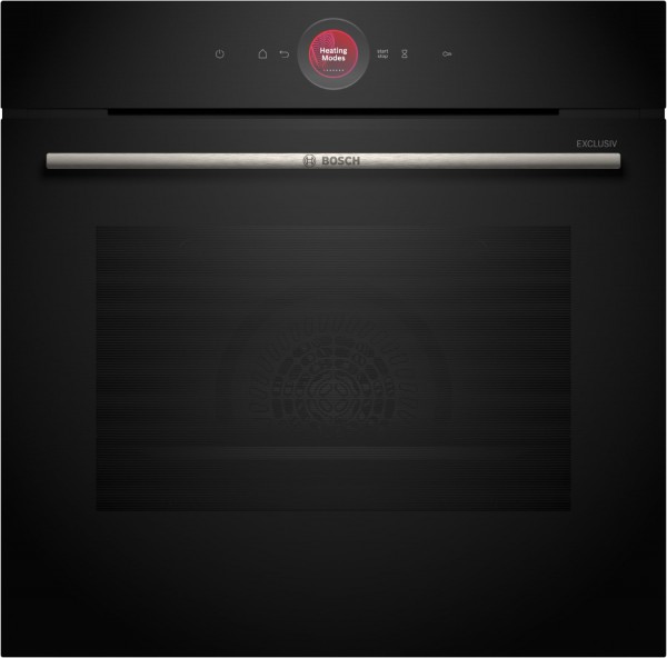 HBG734AB1 Einbaubackofen schwarz, 71 l, Pizza-Stufe, schnelles Vorheizen, WLAN, Rückwand katalytisch beschichtet, 59,4 cm breit, A+, Serie 8