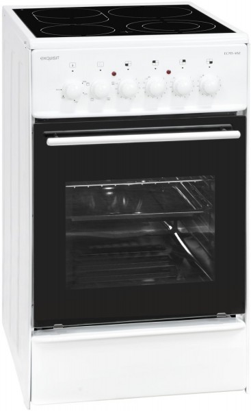 ECM 5-4 BZ Elektroherd mit Glaskeramikfeld weiß, 46 l, 48,5 cm breit, A, 4 Kochzonen