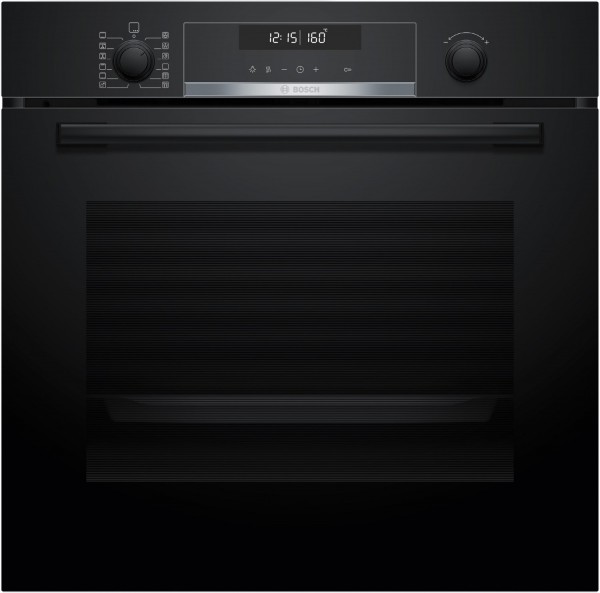 HBG578BB3 Einbaubackofen schwarz, 71 l, Pizza-Stufe, schnelles Vorheizen, pyrolytische Selbstreinigung, 59,4 cm breit, A+, Serie 6