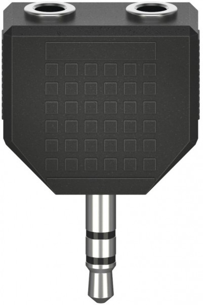 Audio-Adapter 3,5-mm-Stecker>2 x 3,5-mm-Kupplung schwarz