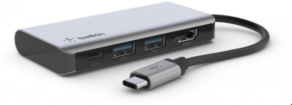 USB-C 4-in-1 Multiport Adapter USB-C>USB-C/2xUSB/HDMI