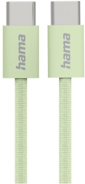 Ladekabel Fabric (1m) USB-C>USB-C grün