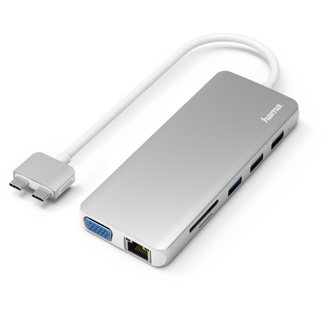 USB-C-Multiport-Adapter für MacBook Pro/Air silber/weiß