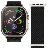 Watch Straps Nylon Loop Armband für Apple Watch (42/44/45/49mm) schwarz