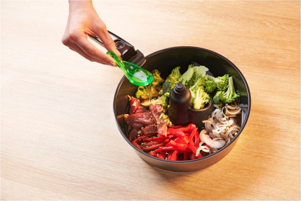 Tefal ActiFry Extra Heißluftfritteuse – 1550 Watt, 1,2 Kg Fassung, Mit Rührarm & Garkorb-Zubehör