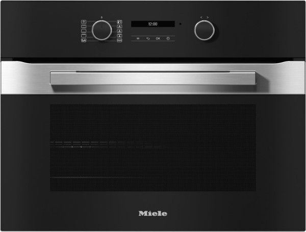 H 2841 B Kompakt-Backofen edelstahl/cleansteel, 49 l, schnelles Vorheizen, Rückwand katalytisch beschichtet, 59,5 cm breit, A+
