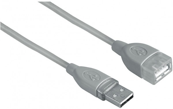 USB-2.0-Verlängerungskabel 0,5m grau