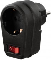 Steckdosenadapter schaltbar schwarz