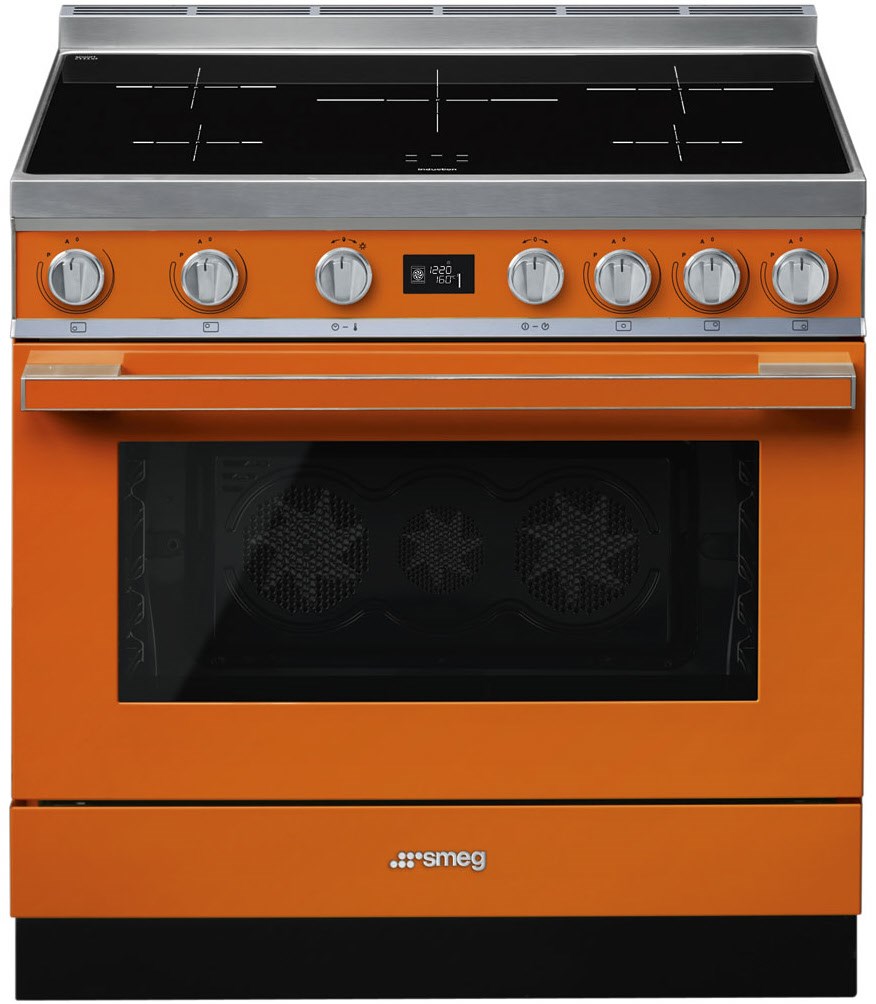 Smeg CPF9IPOR Stand-Elektroherd mit Induktionsfeld orange
