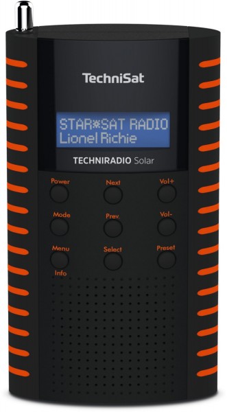 TechniRadio Solar Taschenradio schwarz/orange