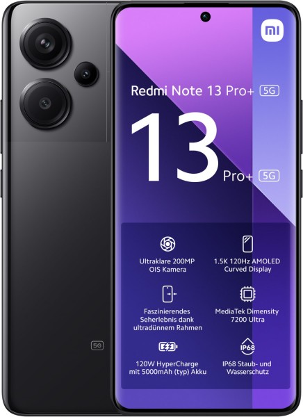Xiaomi Redmi Note 13 Pro+ 5G (12GB+512GB) Smartphone midnight