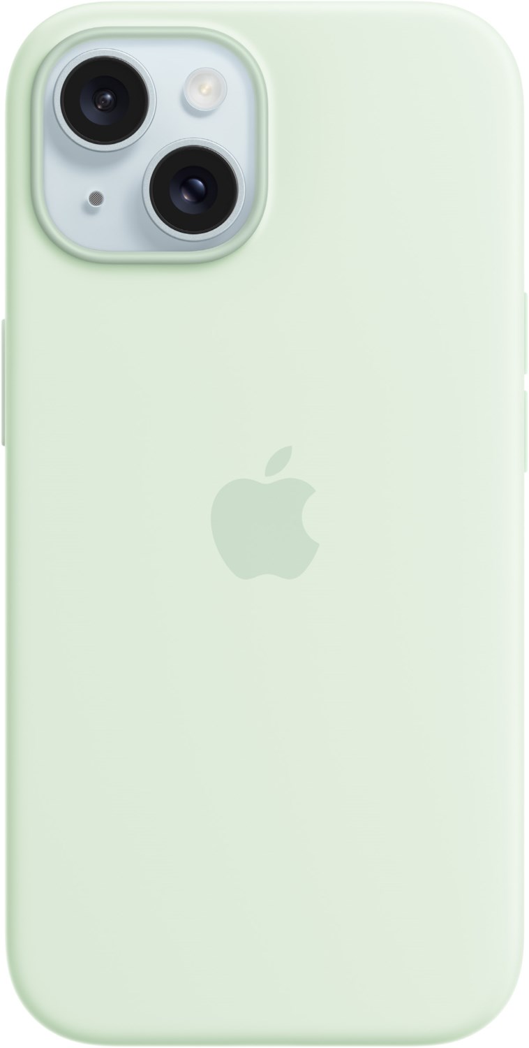 Silikon Case mit MagSafe für iPhone 15 blassmint