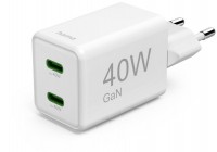 Schnellladegerät 2x USB-C (40W) weiß