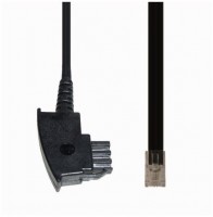 T 180/6 TAE-F > Western 8/2 (6m) Telefonkabel schwarz