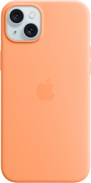 Silikon Case mit MagSafe für iPhone 15 Plus sorbet orange