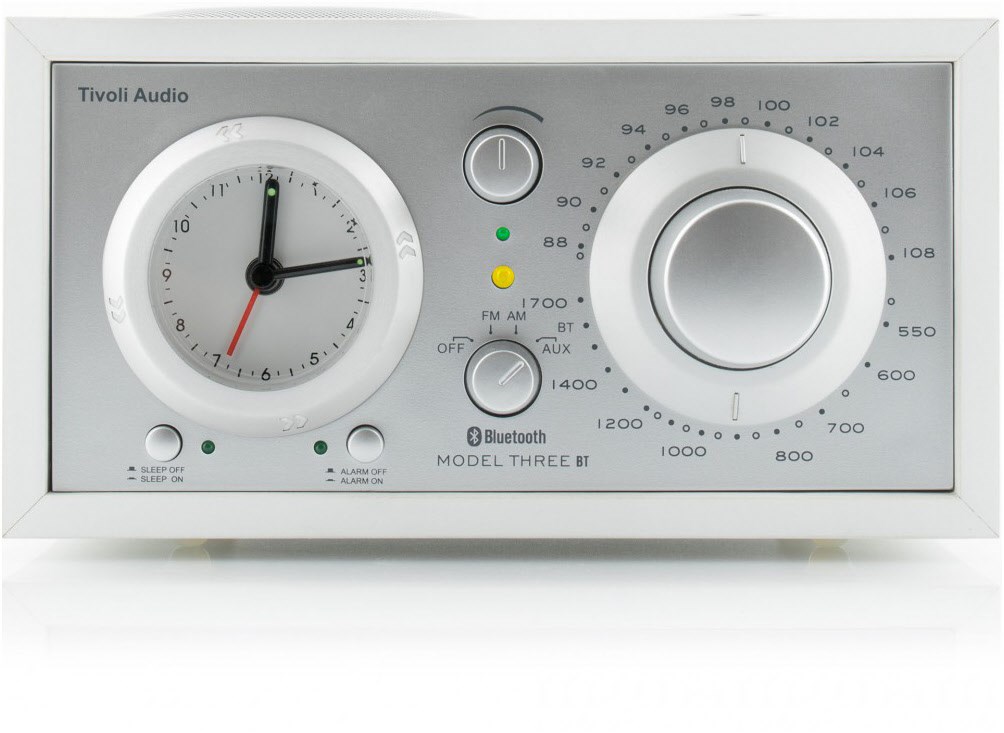 Image of Model Three BT Uhrenradio weiß/silber