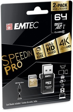 microSDXC Class 10 Speedin (64GB) Speicherkarte mit Adapter