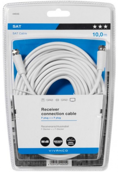 SAT Anschlusskabel 90dB (10m) weiß