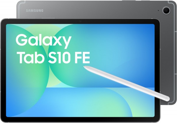 Galaxy Tab S10 FE (128GB) WiFi Tablet grau, 10,9 Zoll Display, Octa Core, Android, 20 Std. Akku, 13 MP Kamera, inkl. Zubehör: Touchpen / USB-C-Kabel