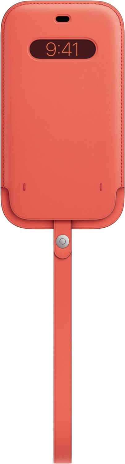 Lederhülle mit MagSafe für iPhone 12 Pro Max zitruspink