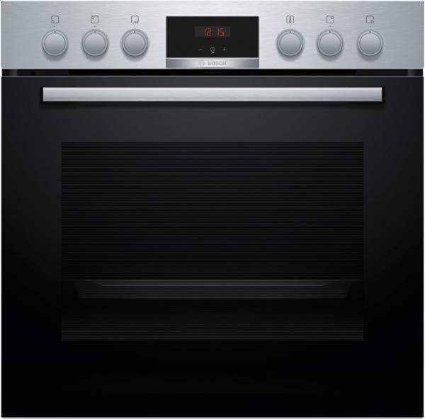 HEA513BR3 Einbau Elektro-Herd edelstahl, 71 l, schnelles Vorheizen, 59,4 cm breit, A+, Serie 4
